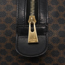 CELINE Macadam Canvas Boston Bag PVC Schwarz Gold Auth mr1773-17