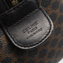 CELINE Macadam Canvas Boston Bag PVC Schwarz Gold Auth mr1773-12
