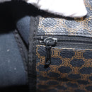 CELINE Macadam Canvas Boston Bag PVC Schwarz Gold Auth mr1773-21