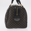 CELINE Macadam Canvas Boston Bag PVC Schwarz Gold Auth mr1773-3