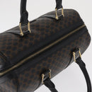 CELINE Macadam Canvas Boston Bag PVC Schwarz Gold Auth mr1773-6