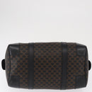 CELINE Macadam Canvas Boston Bag PVC Schwarz Gold Auth mr1773-5