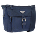 PRADA Shoulder Bag Nylon Navy Silver Auth mr1779-1