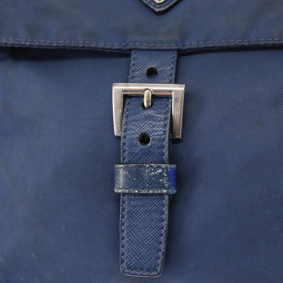 PRADA Shoulder Bag Nylon Navy Silver Auth mr1779