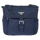 PRADA Shoulder Bag Nylon Navy Silver Auth mr1779-2