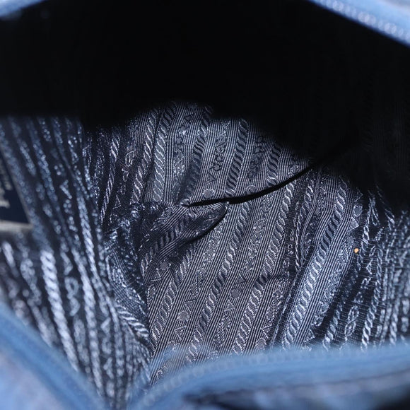 PRADA Shoulder Bag Nylon Navy Silver Auth mr1779