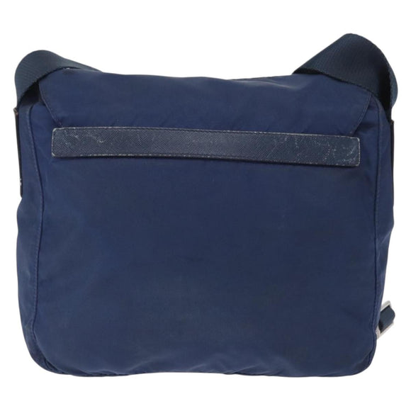 PRADA Shoulder Bag Nylon Navy Silver Auth mr1779