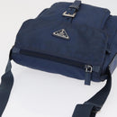 PRADA Shoulder Bag Nylon Navy Silver Auth mr1779-6
