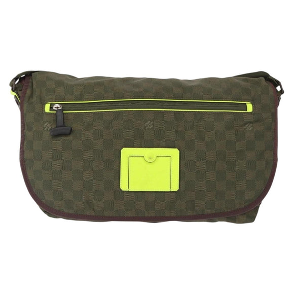 LOUIS VUITTON Damier Challenge Nylon Messenger bag Bag Khaki N41239 Auth mr1791