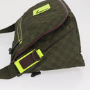 LOUIS VUITTON Damier Challenge Nylon Messenger bag Bag Khaki N41239 Auth mr1791-4