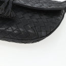 BOTTEGA VENETA INTRECCIATO Shoulder Bag Leather Black Gold Auth mr1793-9