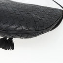 BOTTEGA VENETA INTRECCIATO Shoulder Bag Leather Black Gold Auth mr1793-15