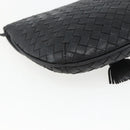 BOTTEGA VENETA INTRECCIATO Shoulder Bag Leather Black Gold Auth mr1793-16