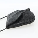 BOTTEGA VENETA INTRECCIATO Shoulder Bag Leather Black Gold Auth mr1793-3