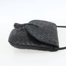 BOTTEGA VENETA INTRECCIATO Shoulder Bag Leather Black Gold Auth mr1793-4