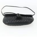 BOTTEGA VENETA INTRECCIATO Shoulder Bag Leather Black Gold Auth mr1793-5