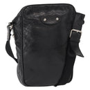 BALENCIAGA Classic Reporter Shoulder Bag Leather Black Auth mr1795-1