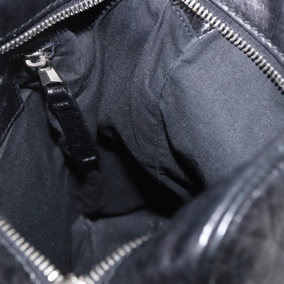 BALENCIAGA Classic Reporter Shoulder Bag Leather Black Auth mr1795