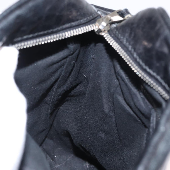 BALENCIAGA Classic Reporter Shoulder Bag Leather Black Auth mr1795