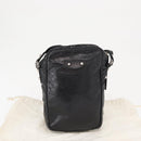 BALENCIAGA Classic Reporter Shoulder Bag Leather Black Auth mr1795-24