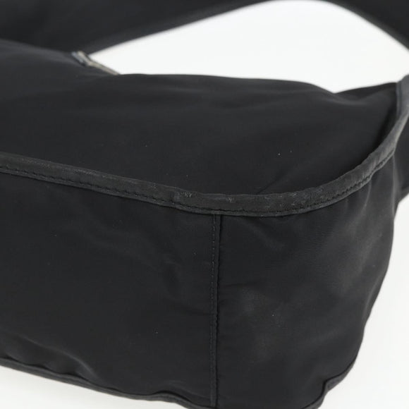 PRADA Accessory Pouch Nylon Black Silver Auth mr1799