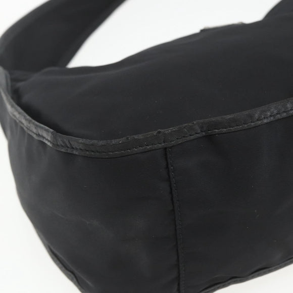 PRADA Accessory Pouch Nylon Black Silver Auth mr1799