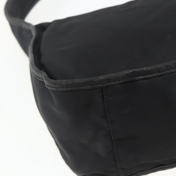 PRADA Accessory Pouch Nylon Black Silver Auth mr1799