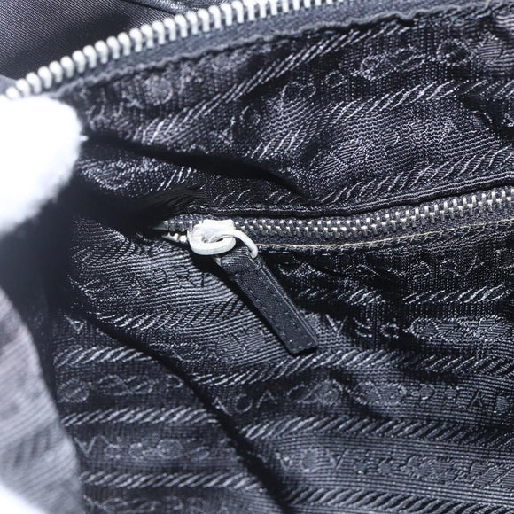 PRADA Accessory Pouch Nylon Black Silver Auth mr1799