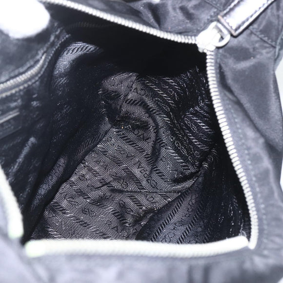 PRADA Accessoire-Täschchen Nylon Schwarz Silber Auth mr1799
