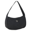 PRADA Accessoire-Täschchen Nylon Schwarz Silber Auth mr1799-1