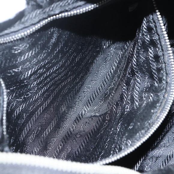 PRADA Accessoire-Täschchen Nylon Schwarz Silber Auth mr1799