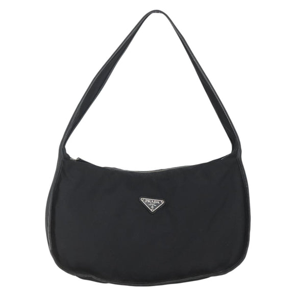 PRADA Accessoire-Täschchen Nylon Schwarz Silber Auth mr1799