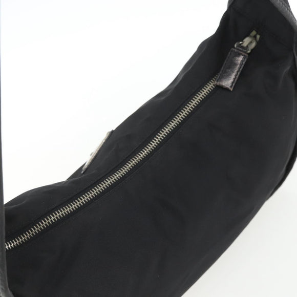 PRADA Accessory Pouch Nylon Black Silver Auth mr1799