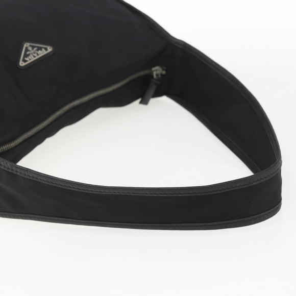 PRADA Accessoire-Täschchen Nylon Schwarz Silber Auth mr1799