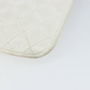 CHANEL Matelasse Chain Shoulder Bag Leather White Gold CC Auth mr1801-16