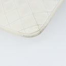 CHANEL Matelasse Chain Shoulder Bag Leather White Gold CC Auth mr1801-9