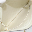 CHANEL Matelasse Chain Shoulder Bag Leather White Gold CC Auth mr1801-10