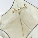 CHANEL Matelasse Chain Shoulder Bag Leather White Gold CC Auth mr1801-19