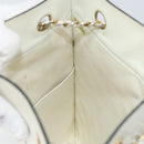 CHANEL Matelasse Chain Shoulder Bag Leather White Gold CC Auth mr1801-20