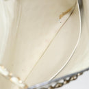 CHANEL Matelasse Chain Shoulder Bag Leather White Gold CC Auth mr1801-11