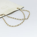 CHANEL Matelasse Chain Shoulder Bag Leather White Gold CC Auth mr1801-7