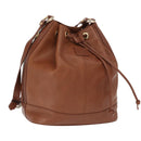 Burberrys Purse Shoulder Bag Leather Brown Gold Auth mr1802-1