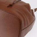 Burberrys Purse Shoulder Bag Leather Brown Gold Auth mr1802-11