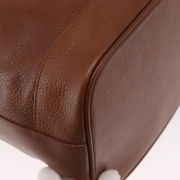Burberrys Purse Shoulder Bag Leather Brown Gold Auth mr1802