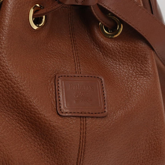 Burberrys Purse Shoulder Bag Leather Brown Gold Auth mr1802