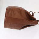 Burberrys Purse Shoulder Bag Leather Brown Gold Auth mr1802-4
