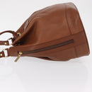 Burberrys Purse Shoulder Bag Leather Brown Gold Auth mr1802-5