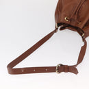 Burberrys Purse Shoulder Bag Leather Brown Gold Auth mr1802-7