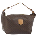 CELINE Macadam Canvas Accessory Pouch PVC Brown Gold Auth mr1813-1