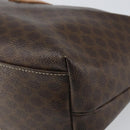 CELINE Macadam Canvas Accessory Pouch PVC Brown Gold Auth mr1813-10